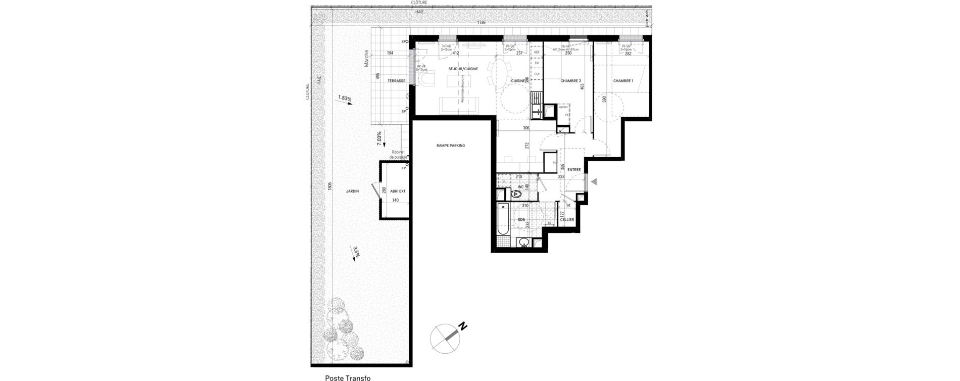 Appartement T3 de 73,25 m2 &agrave; Guyancourt Pont du routoir