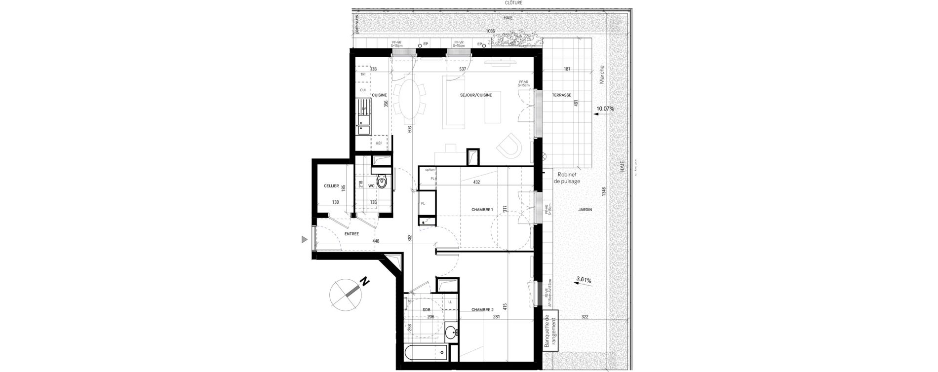 Appartement T3 de 71,17 m2 &agrave; Guyancourt Pont du routoir