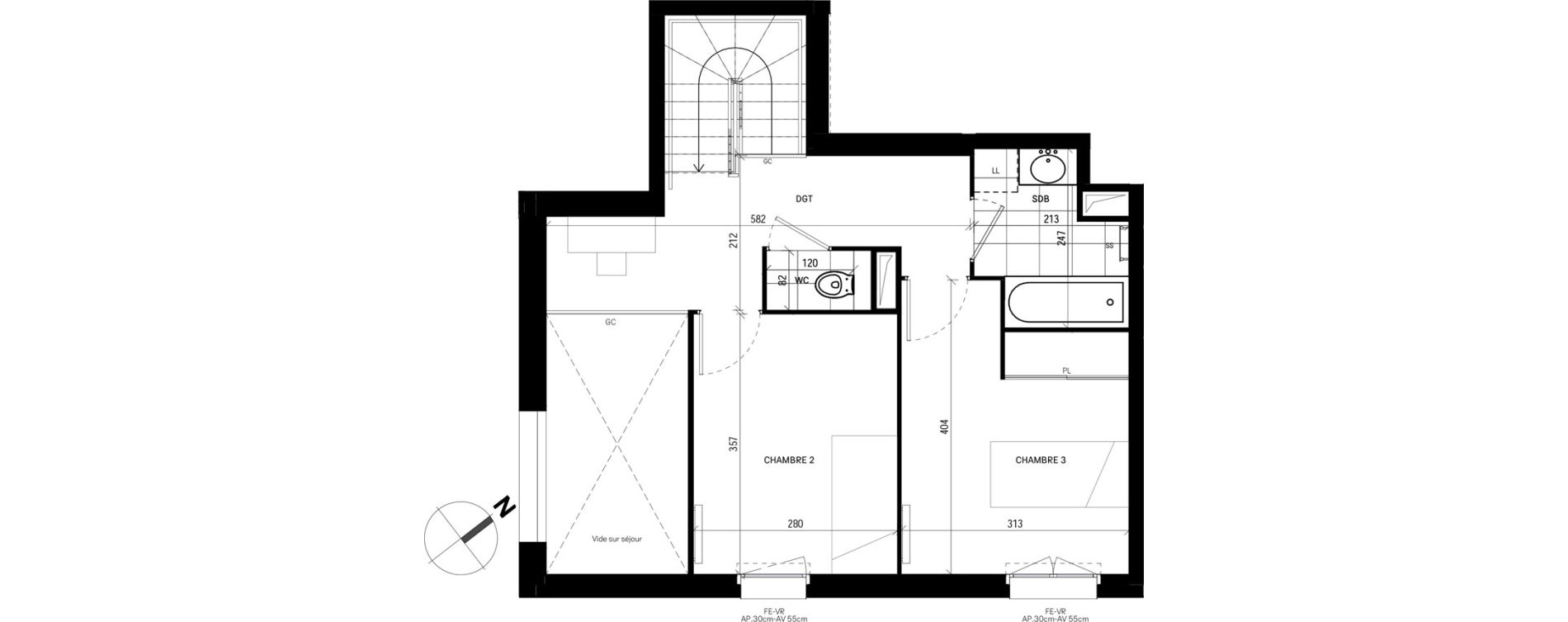 Duplex T4 de 89,55 m2 &agrave; Guyancourt Pont du routoir