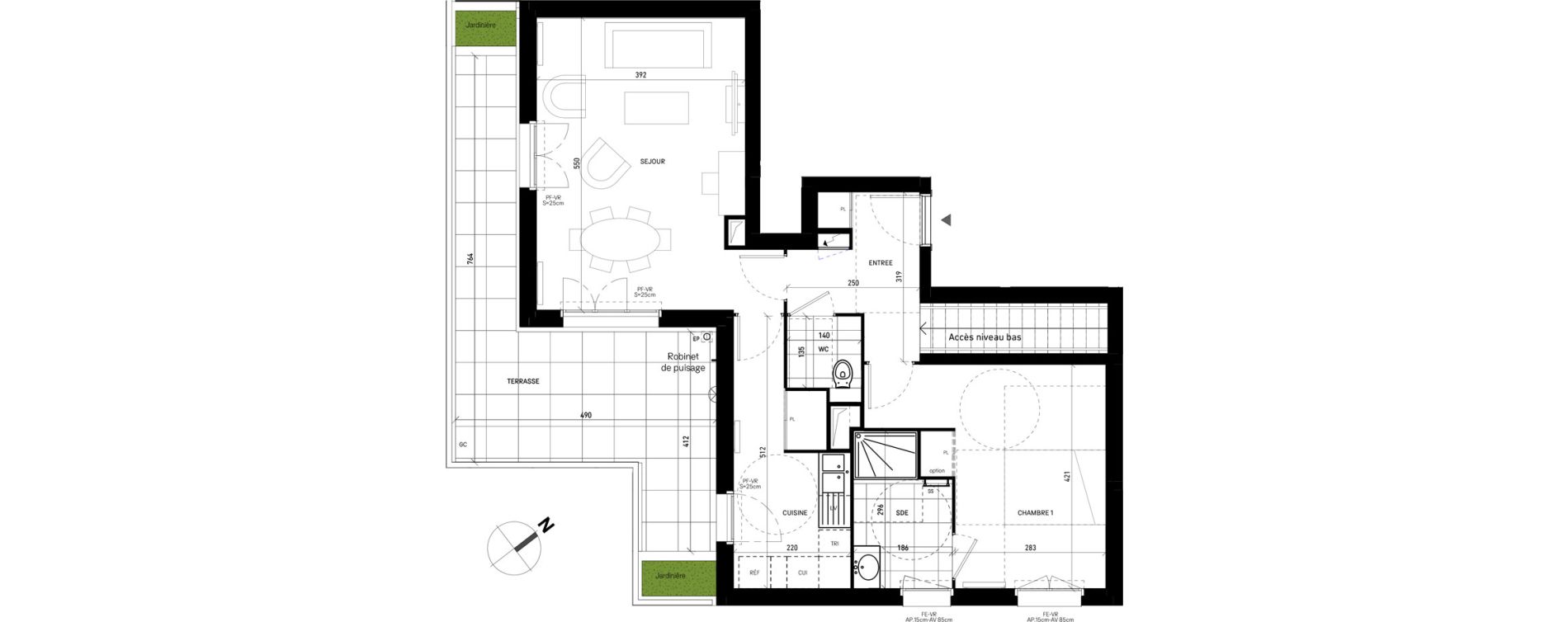 Duplex T4 de 95,11 m2 &agrave; Guyancourt Pont du routoir