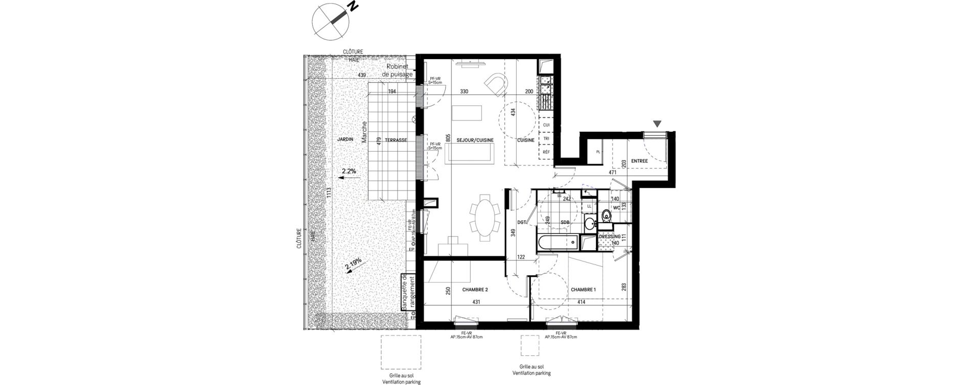 Appartement T3 de 78,10 m2 &agrave; Guyancourt Pont du routoir