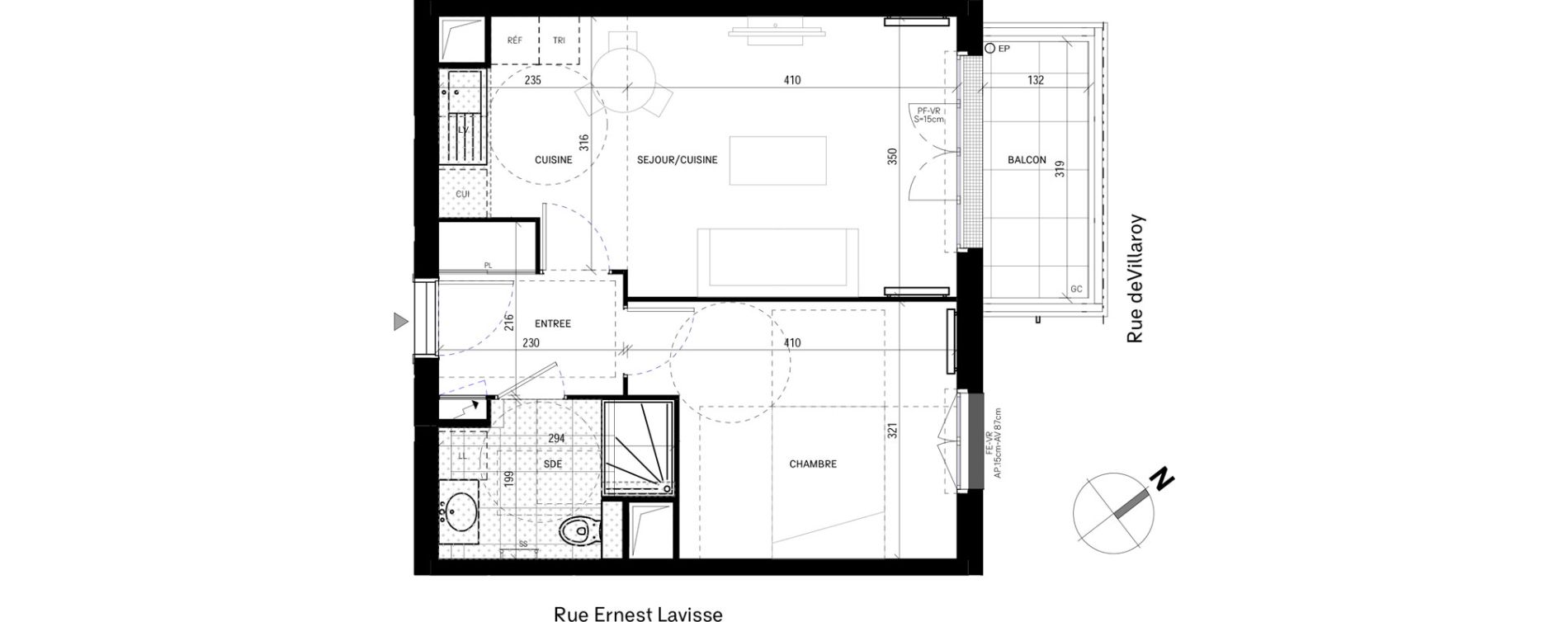 Appartement T2 de 41,56 m2 &agrave; Guyancourt Pont du routoir