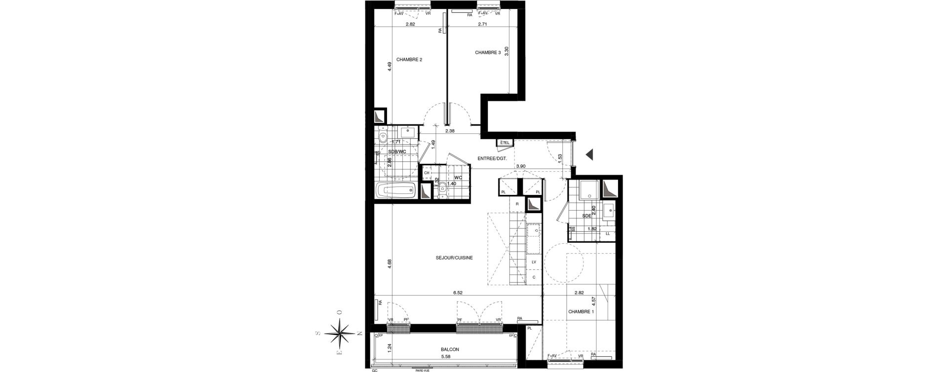 Appartement T4 de 91,31 m2 à Guyancourt Centre