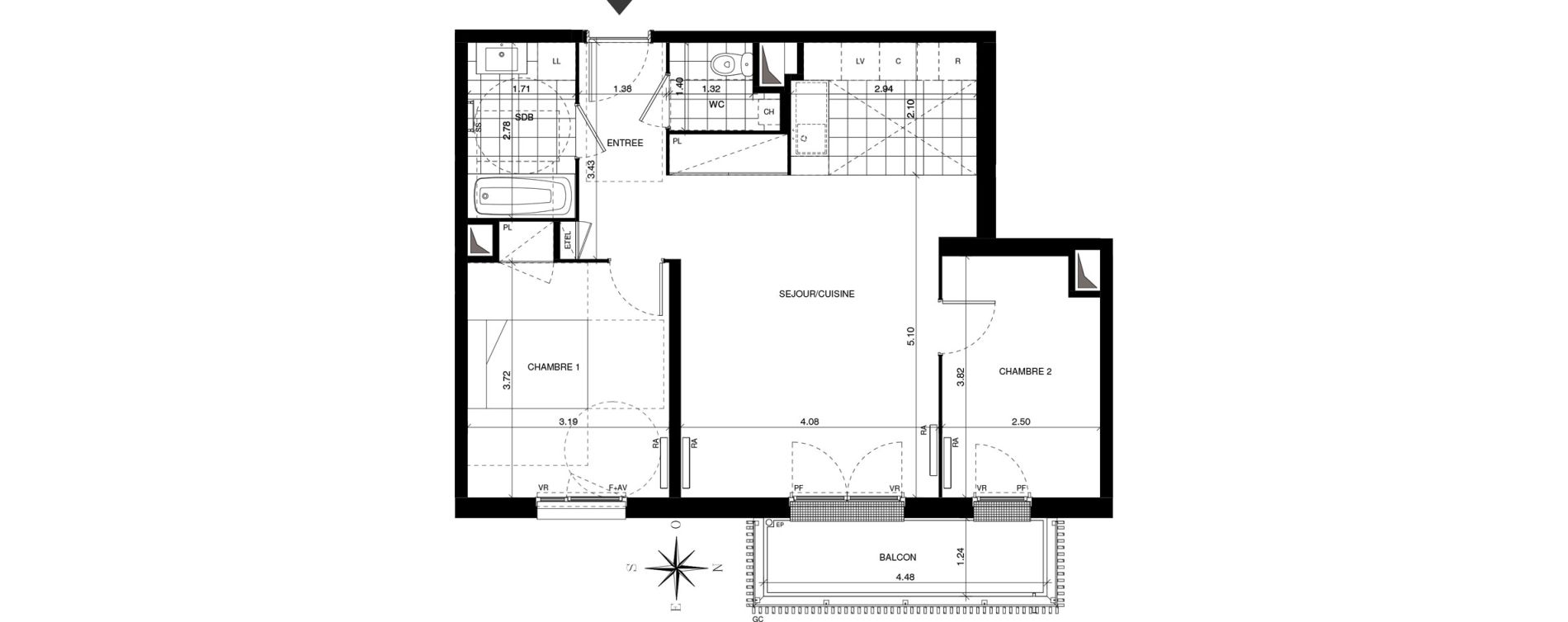 Appartement T3 de 62,22 m2 &agrave; Guyancourt Centre