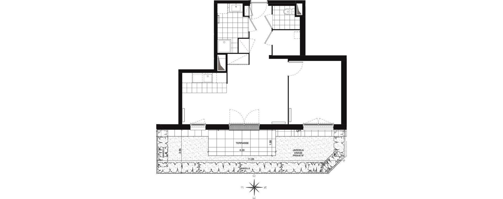 Appartement T2 de 48,24 m2 &agrave; Guyancourt Centre