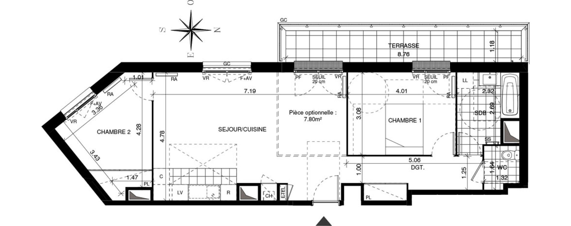 Appartement T3 de 71,68 m2 &agrave; Guyancourt Centre