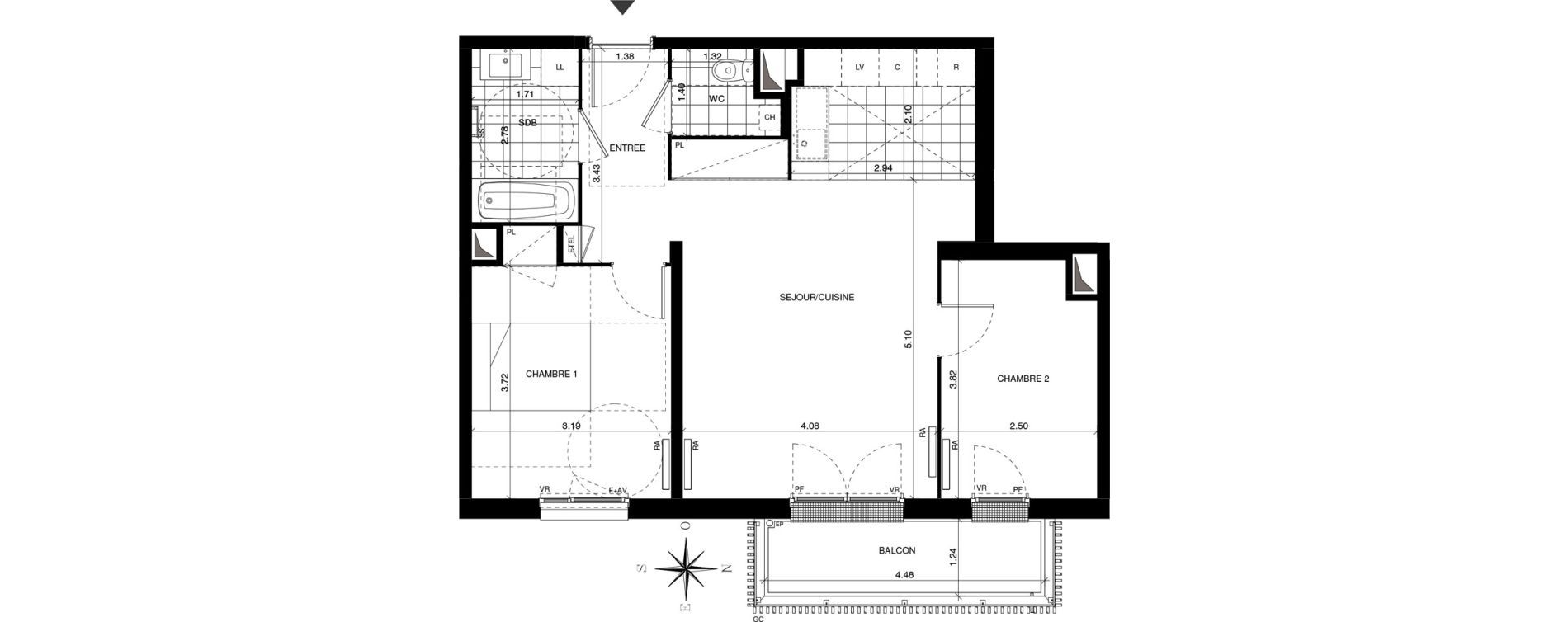 Appartement T3 de 62,14 m2 &agrave; Guyancourt Centre