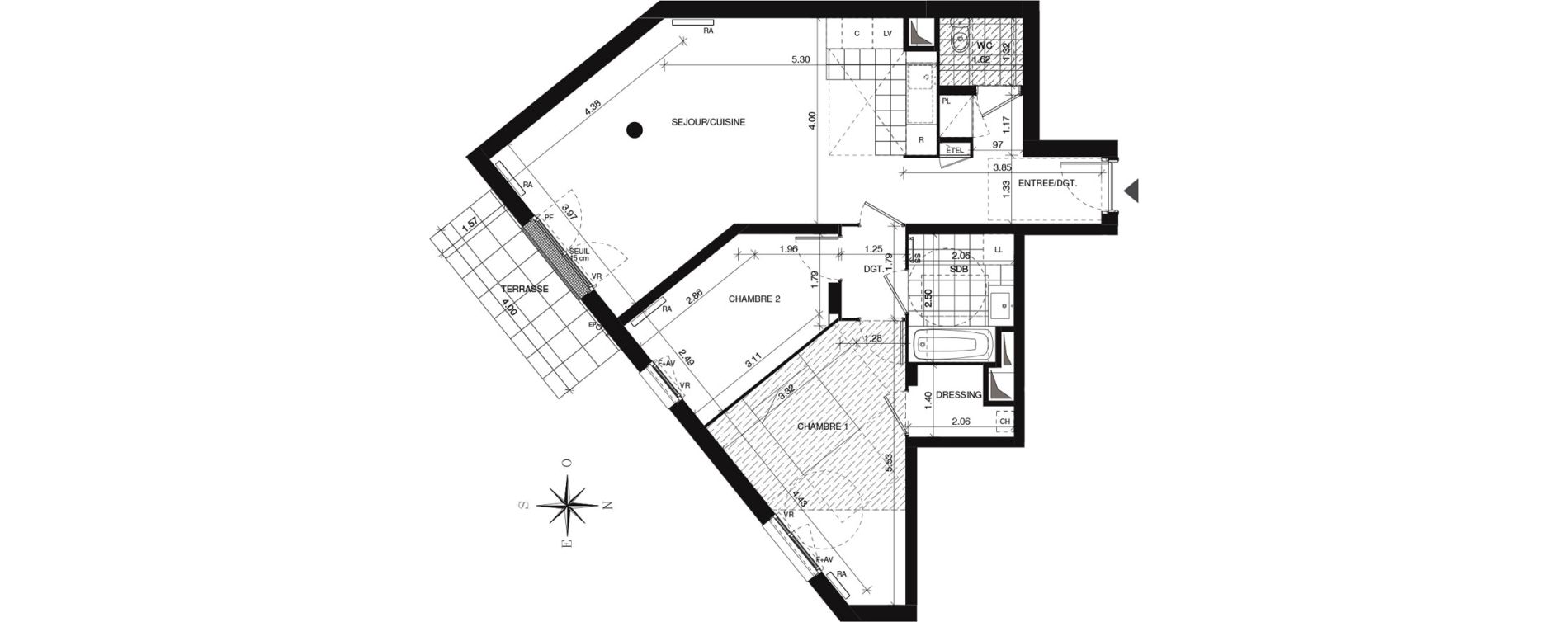 Appartement T3 de 73,13 m2 &agrave; Guyancourt Centre