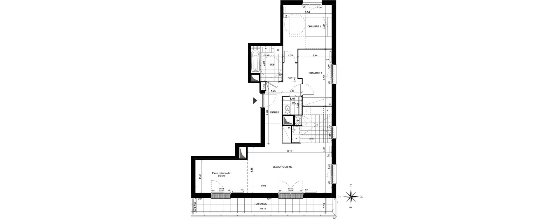 Appartement T3 de 76,84 m2 &agrave; Guyancourt Centre