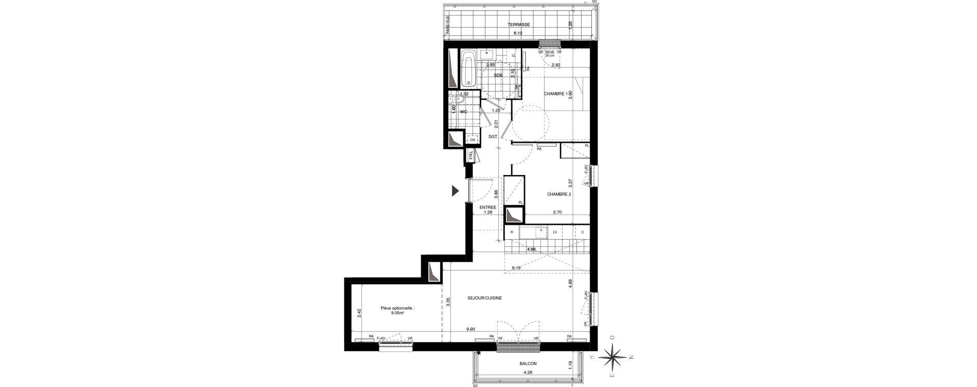 Appartement T3 de 74,11 m2 &agrave; Guyancourt Centre
