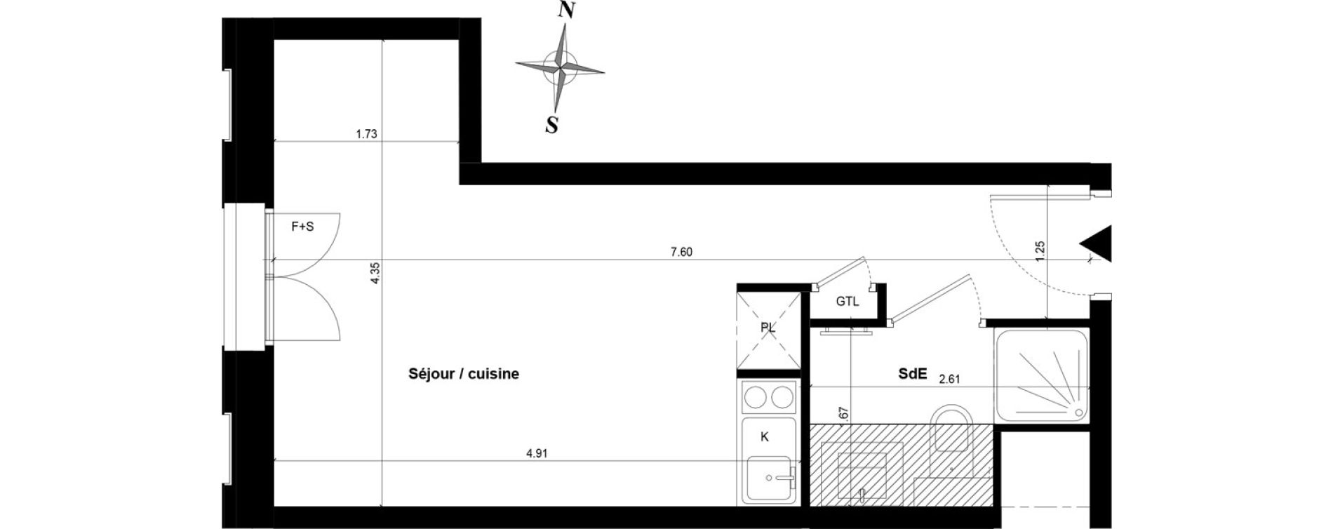 Appartement T1 de 23,74 m2 &agrave; Guyancourt Centre