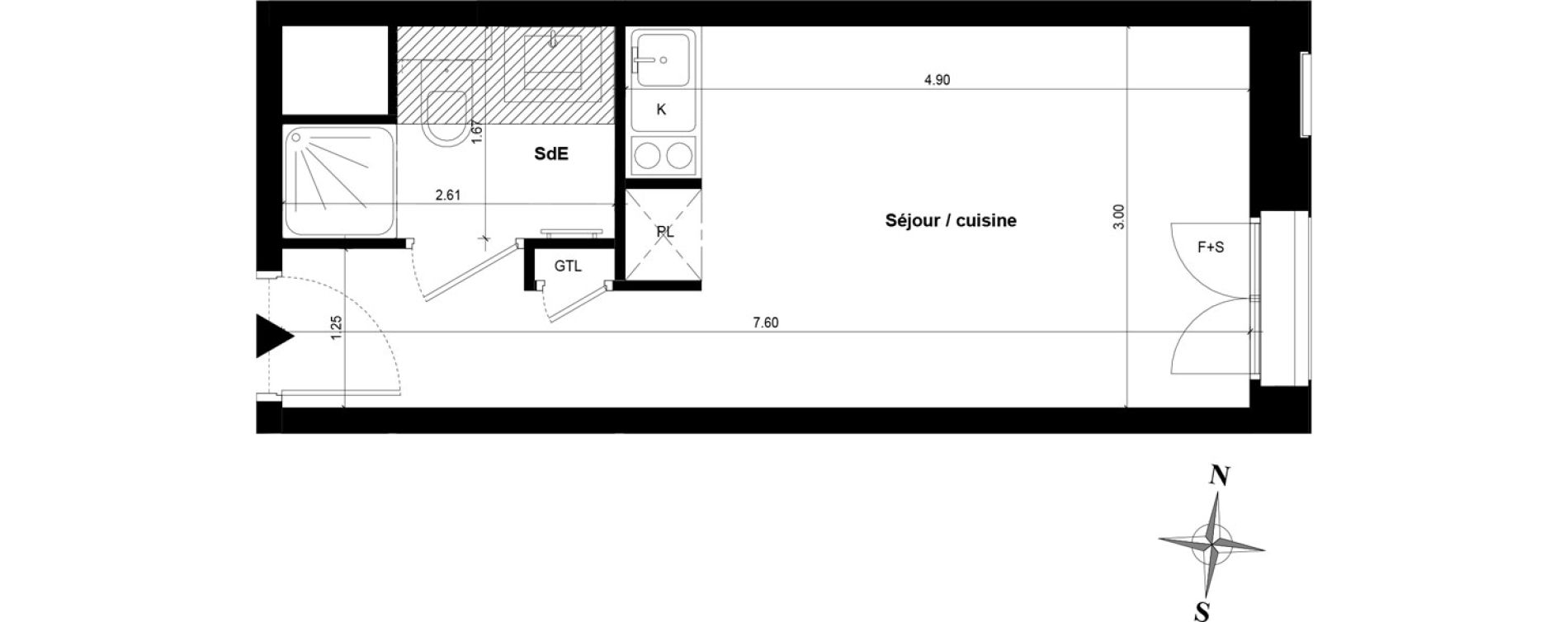 Appartement T1 de 21,40 m2 &agrave; Guyancourt Centre