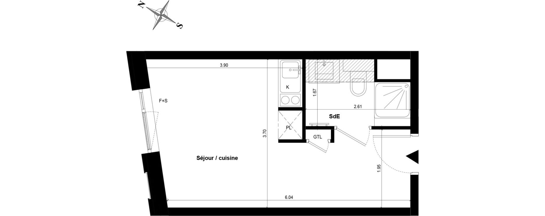 Appartement T1 de 22,15 m2 &agrave; Guyancourt Centre