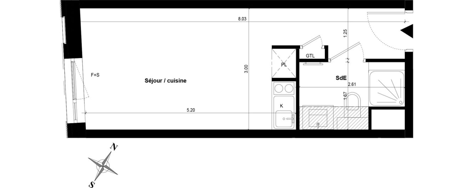 Appartement T1 de 22,67 m2 &agrave; Guyancourt Centre