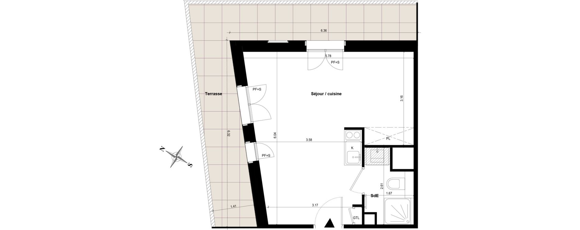 Appartement T1 bis de 29,80 m2 &agrave; Guyancourt Centre