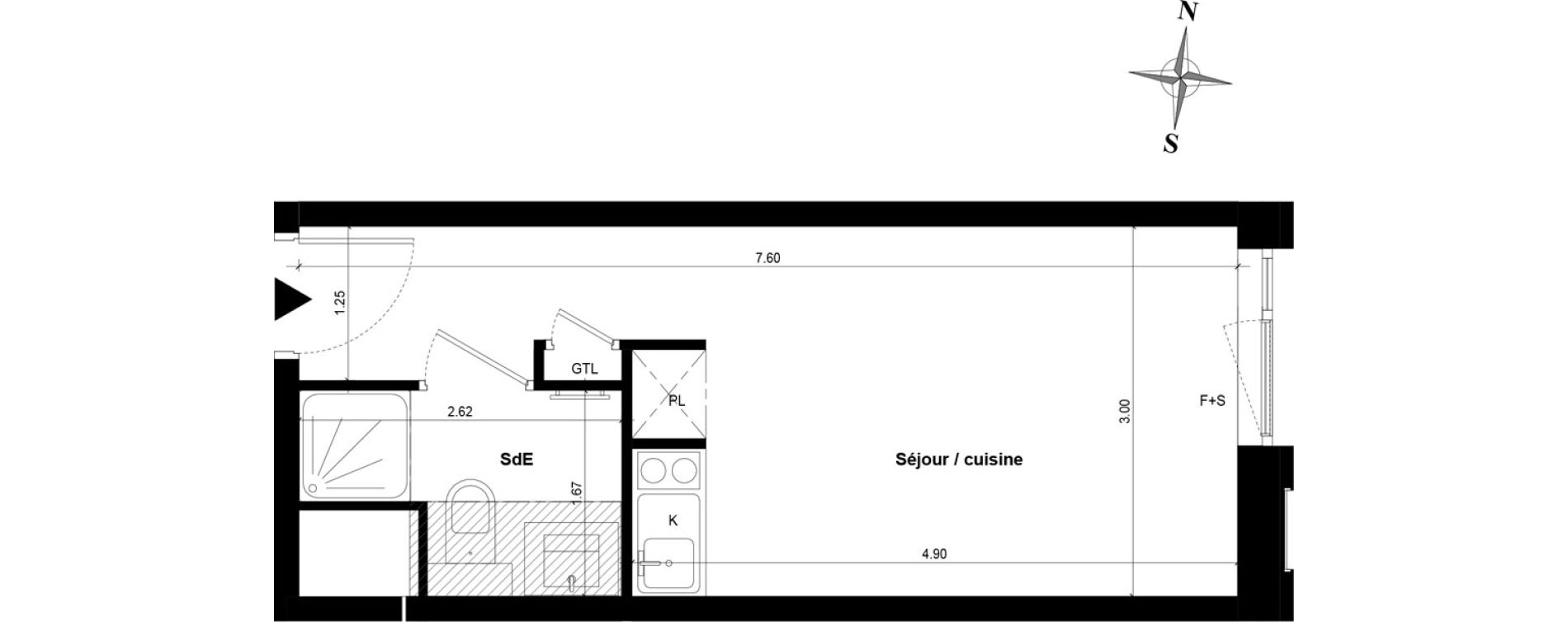 Appartement T1 de 21,30 m2 &agrave; Guyancourt Centre