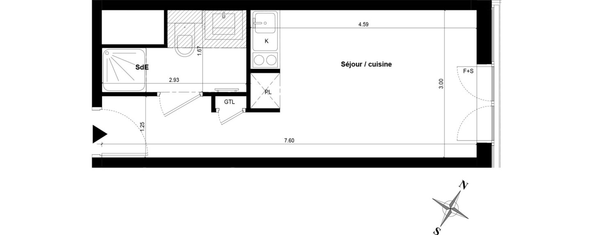 Appartement T1 de 21,04 m2 &agrave; Guyancourt Centre