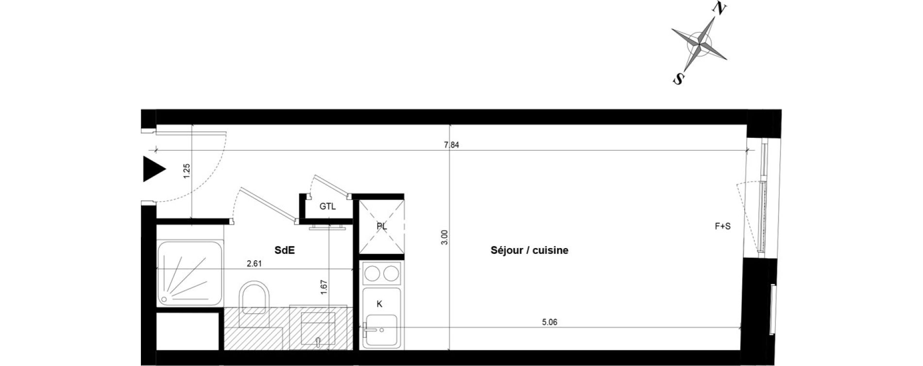 Appartement T1 de 22,16 m2 &agrave; Guyancourt Centre
