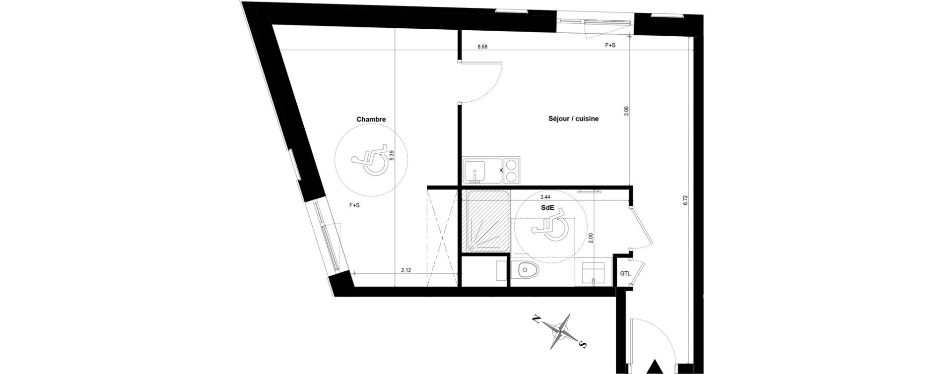 Appartement T2 de 41,46 m2 &agrave; Guyancourt Centre