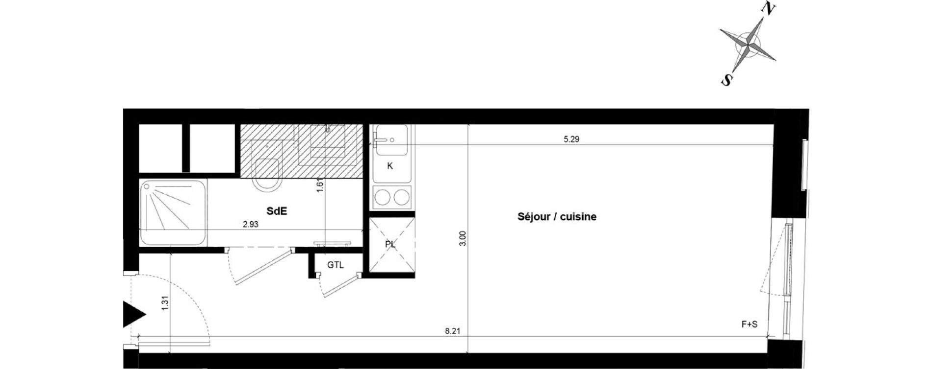 Appartement T1 de 23,10 m2 &agrave; Guyancourt Centre