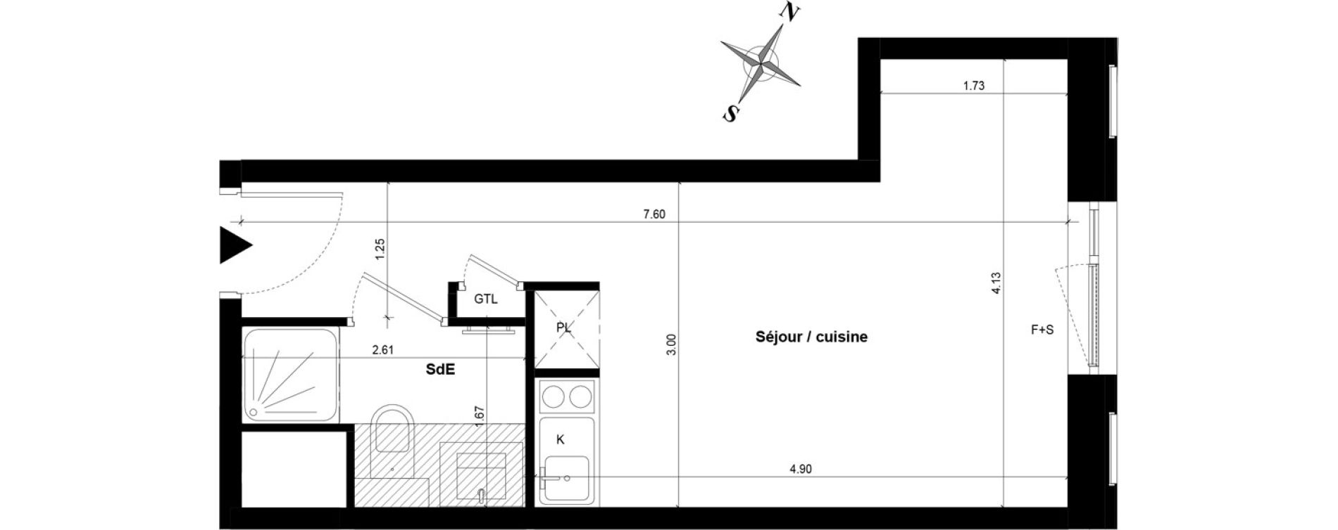 Appartement T1 de 23,24 m2 &agrave; Guyancourt Centre
