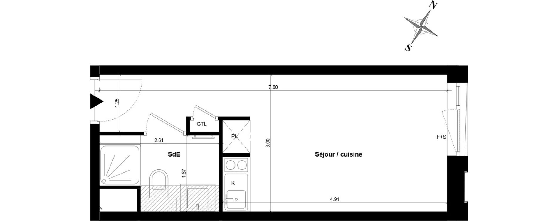 Appartement T1 de 21,58 m2 &agrave; Guyancourt Centre