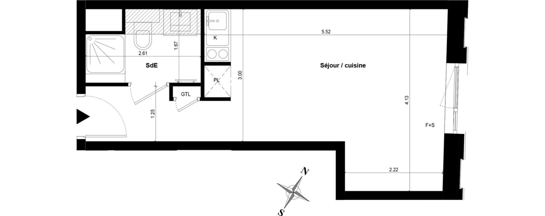 Appartement T1 de 25,79 m2 &agrave; Guyancourt Centre