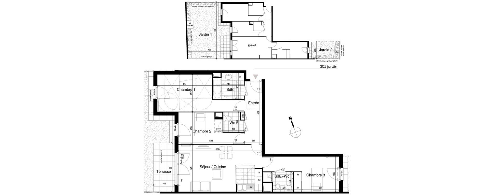 Appartement T4 de 81,40 m2 &agrave; Guyancourt Centre