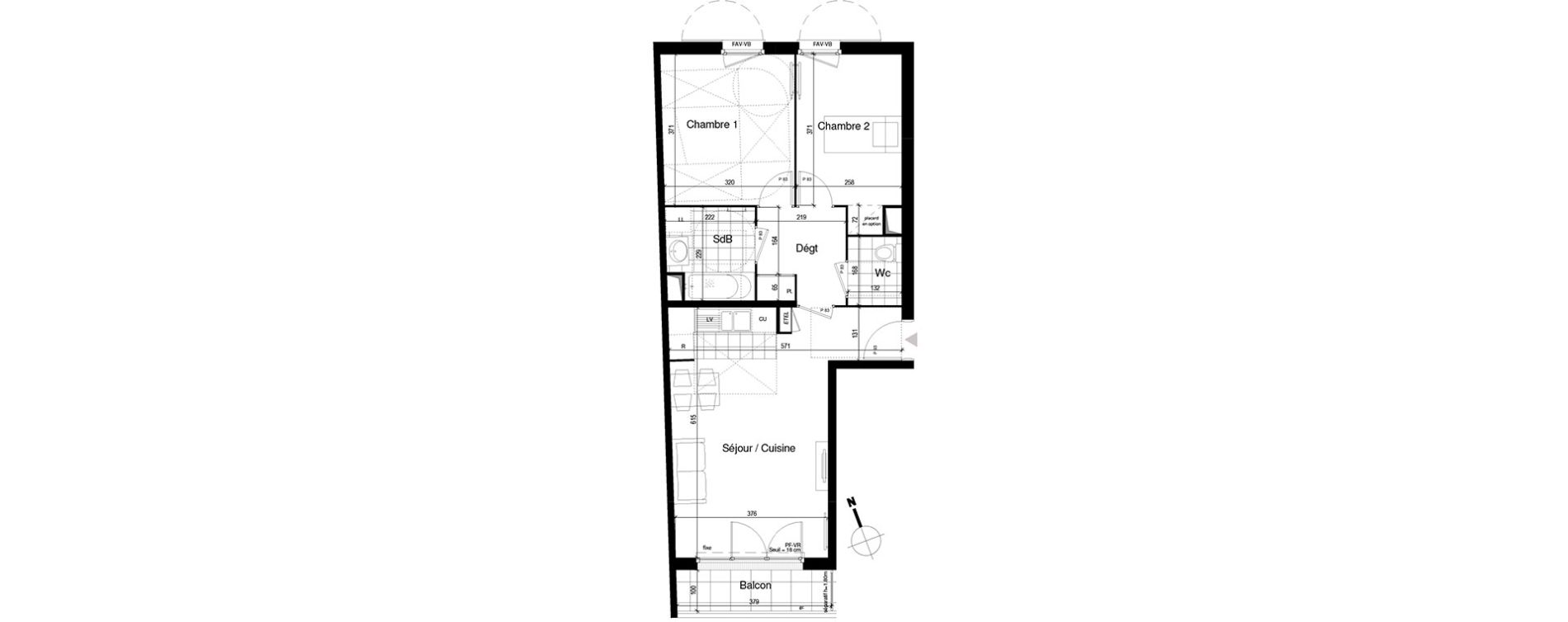 Appartement T3 de 60,08 m2 &agrave; Guyancourt Centre