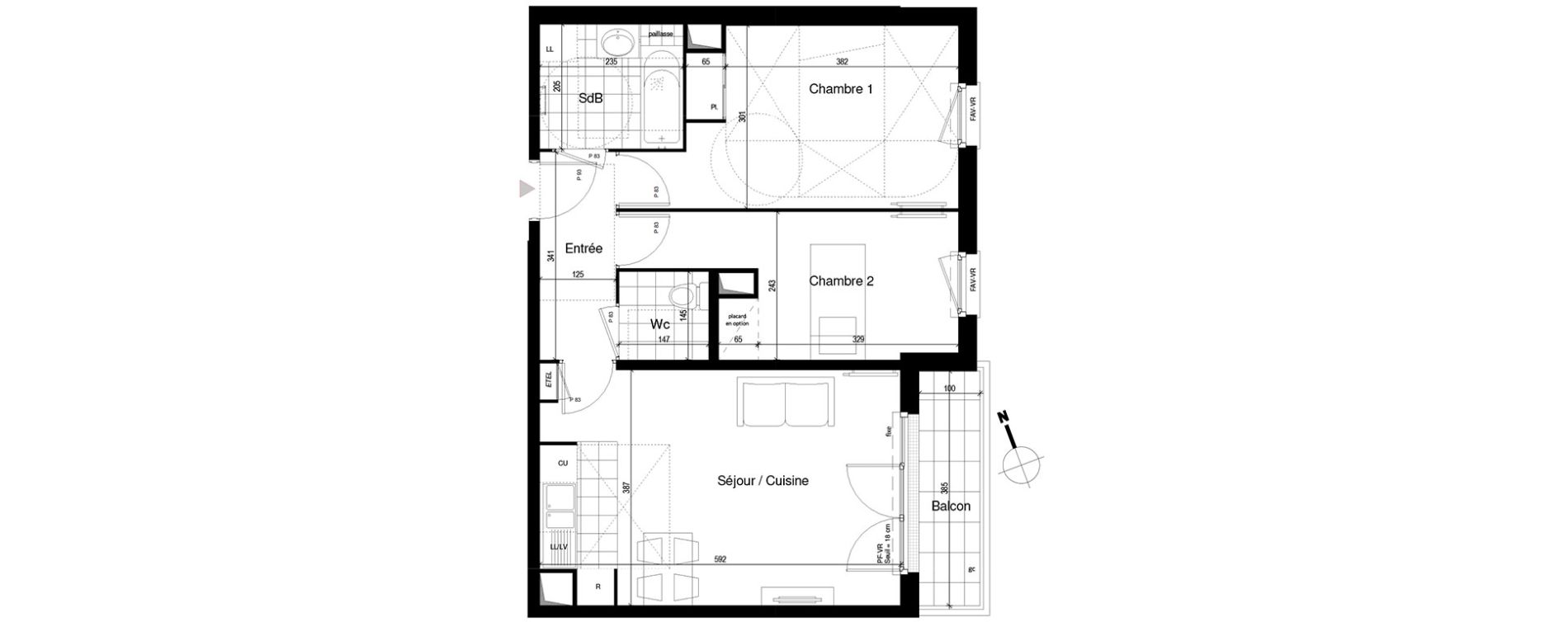 Appartement T3 de 58,45 m2 &agrave; Guyancourt Centre