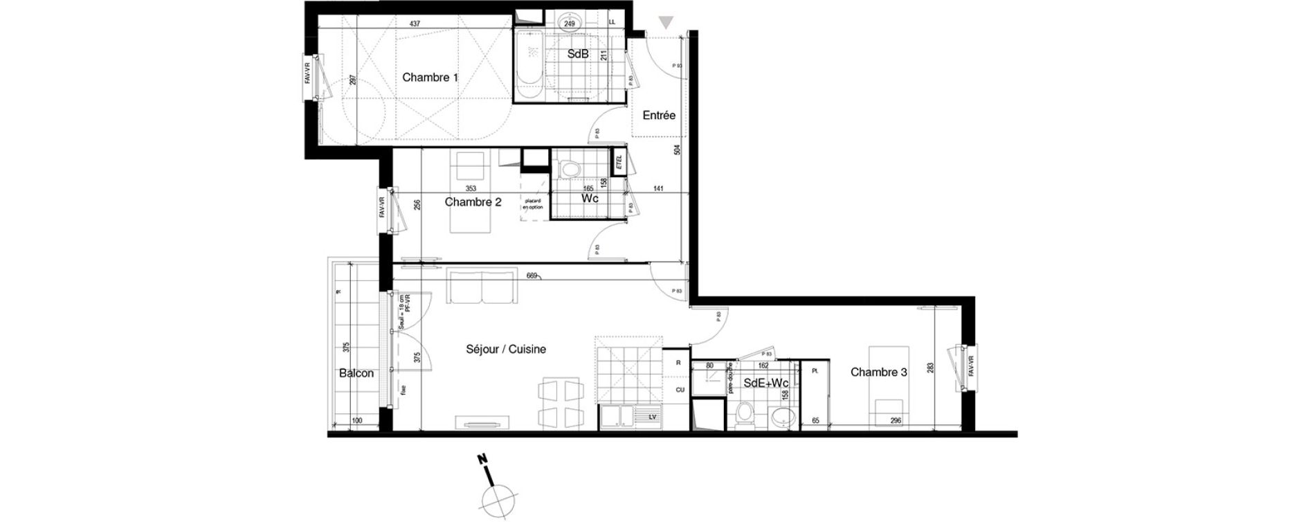Appartement T4 de 81,39 m2 &agrave; Guyancourt Centre
