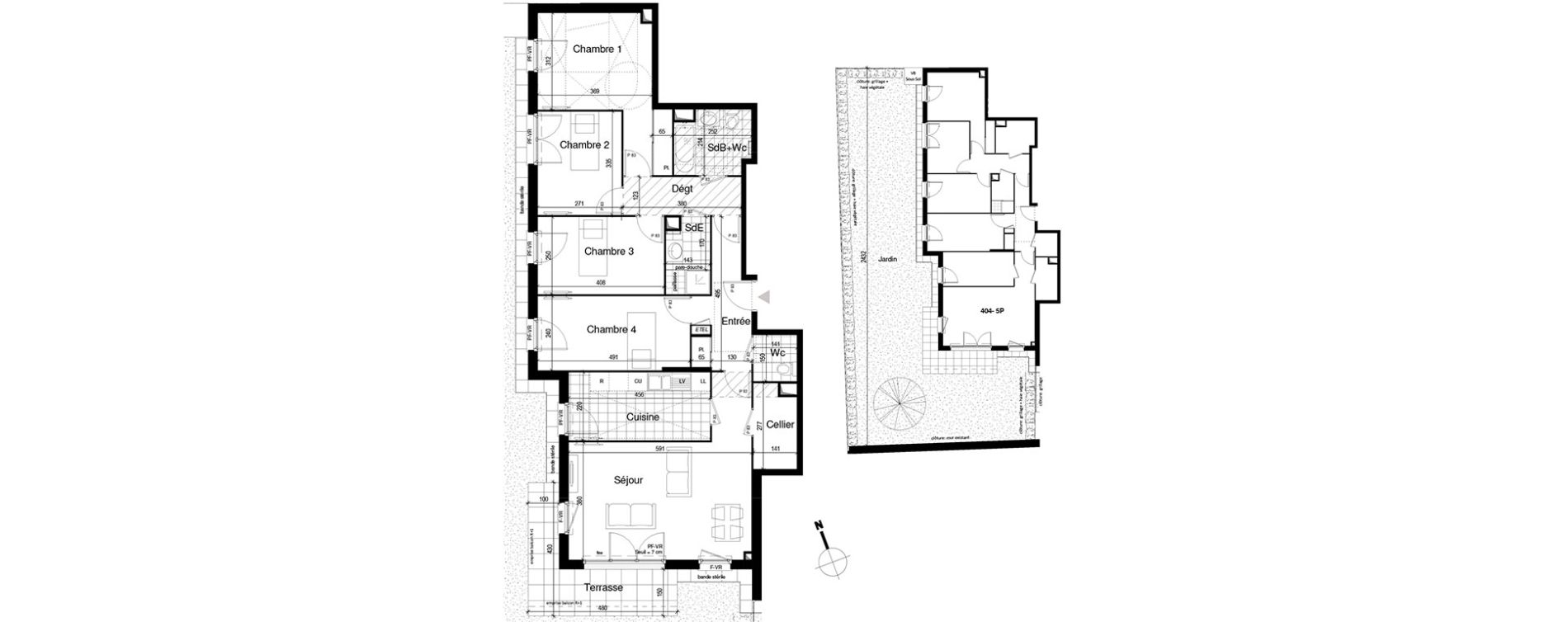 Appartement T5 de 106,67 m2 &agrave; Guyancourt Centre