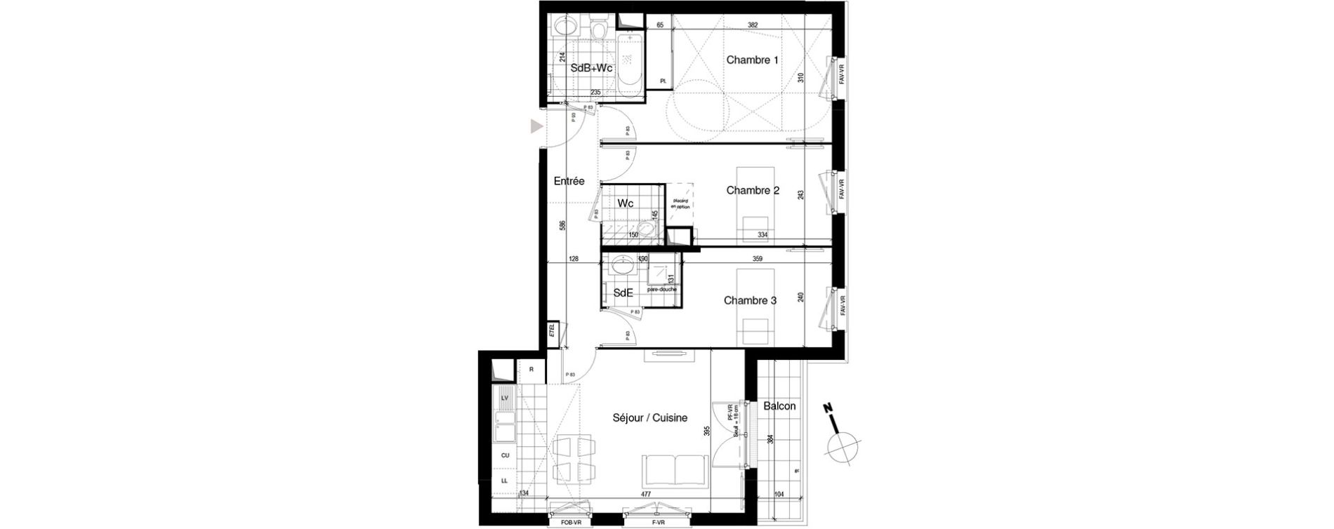 Appartement T4 de 76,16 m2 &agrave; Guyancourt Centre