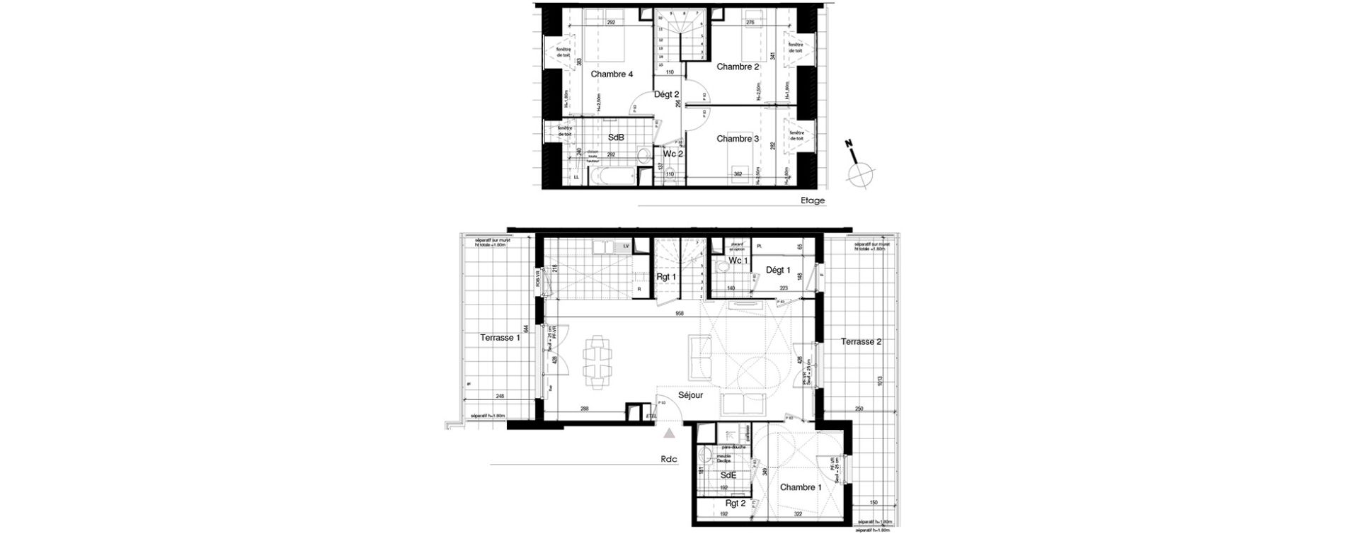 Appartement T5 de 116,51 m2 &agrave; Guyancourt Centre