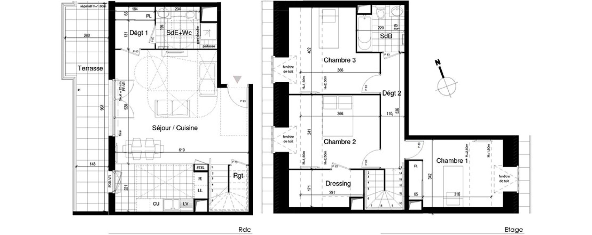 Appartement T4 de 100,23 m2 &agrave; Guyancourt Centre