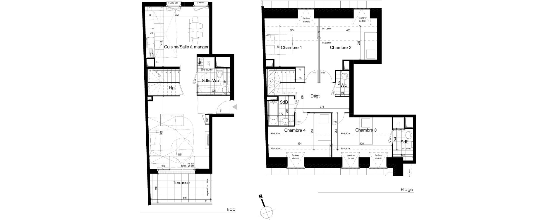 Appartement T5 de 106,07 m2 &agrave; Guyancourt Centre
