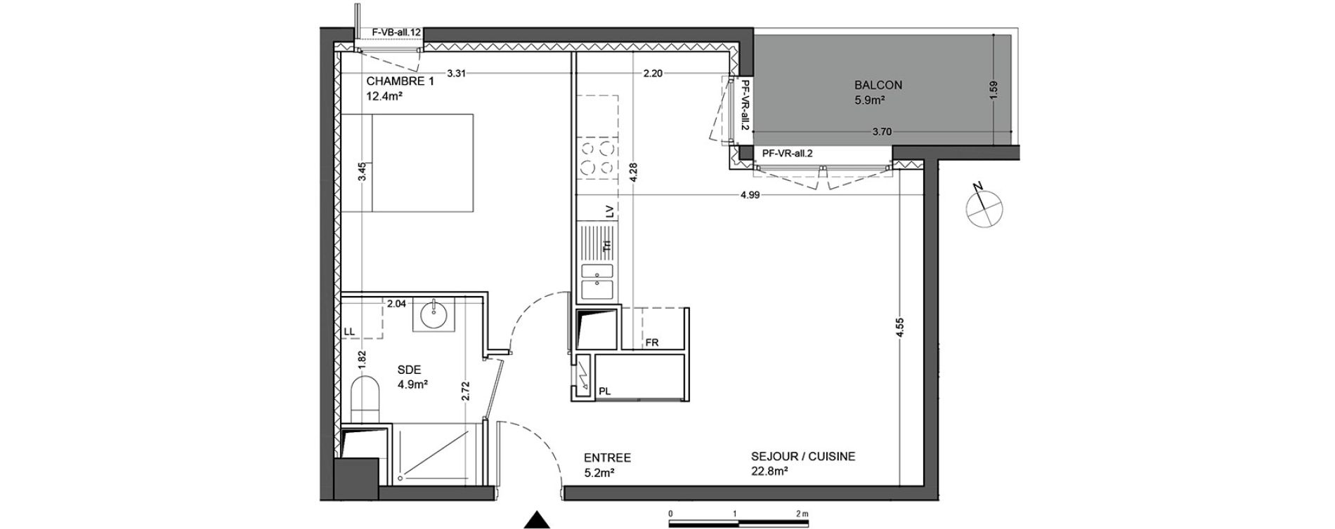Appartement T2 de 45,30 m2 &agrave; Guyancourt Centre