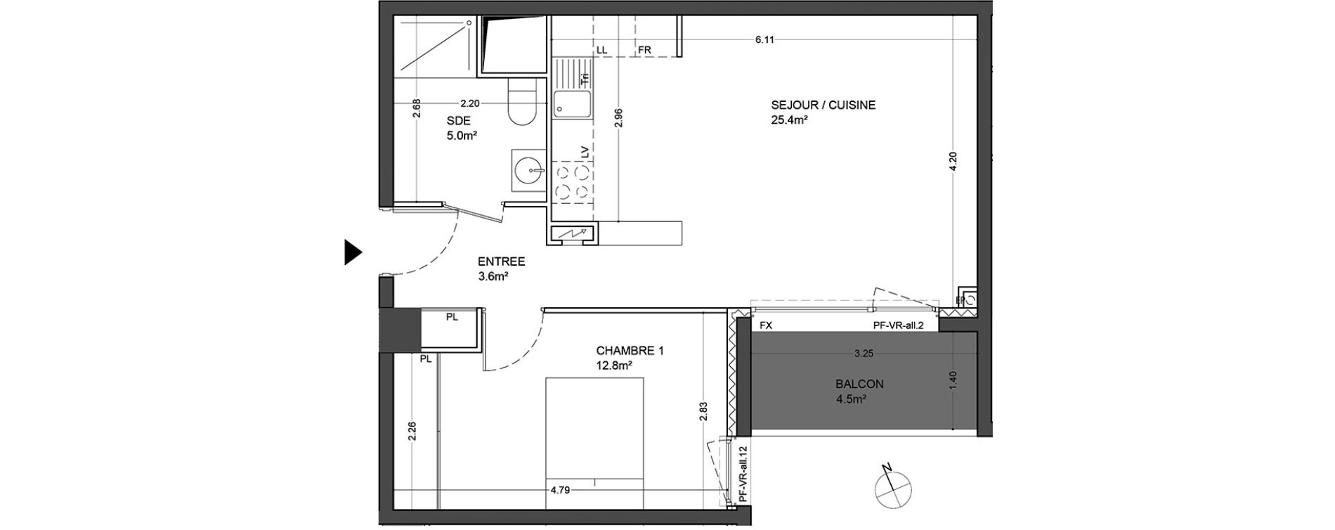 Appartement T2 de 46,80 m2 &agrave; Guyancourt Centre