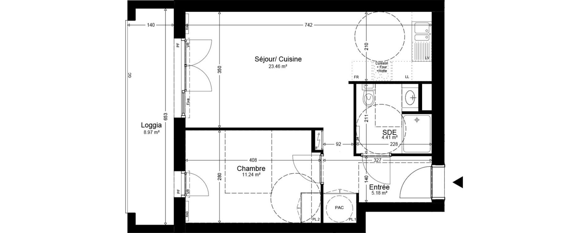 Appartement T2 de 44,29 m2 &agrave; Hardricourt Centre