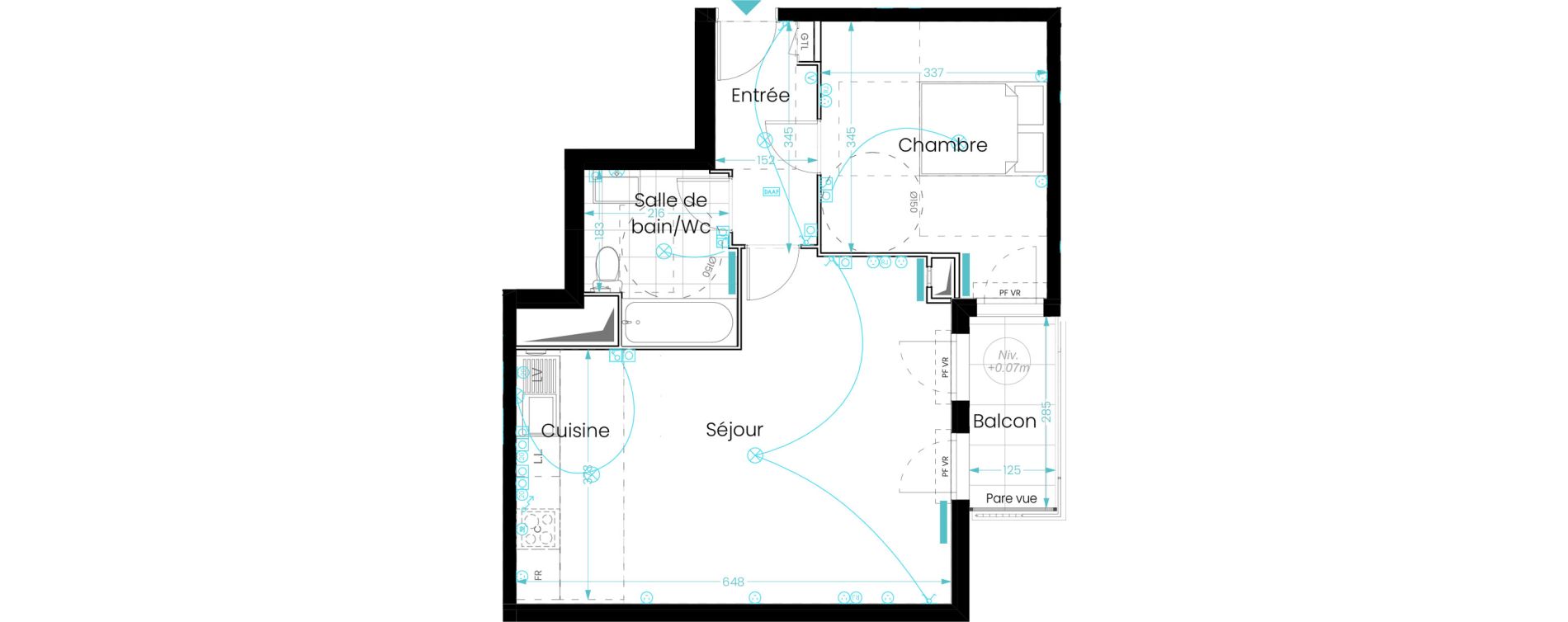 Appartement T2 de 51,30 m2 &agrave; Hardricourt Centre