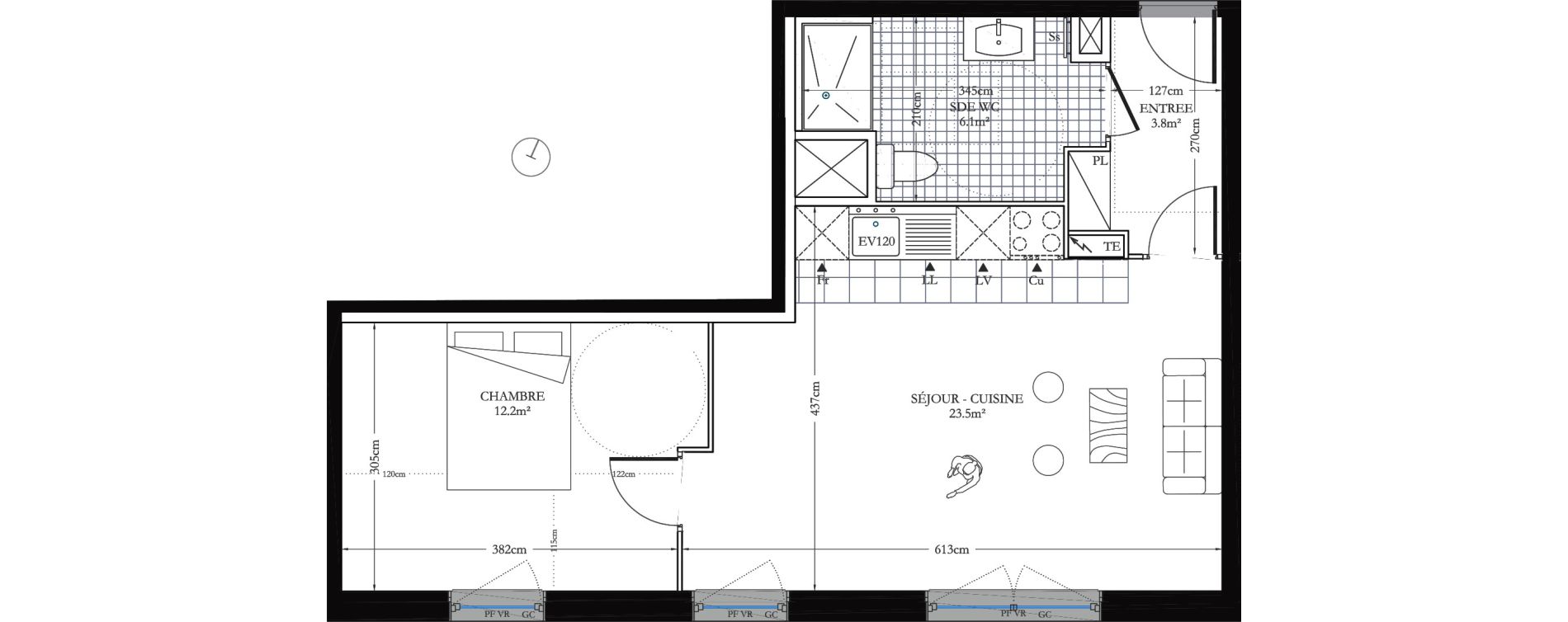 Appartement T2 de 45,60 m2 &agrave; Houilles Ovillois