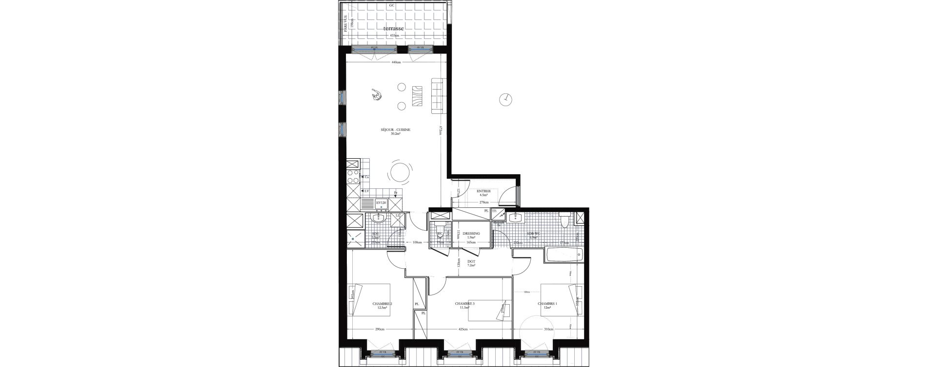 Appartement T4 de 91,00 m2 &agrave; Houilles Ovillois