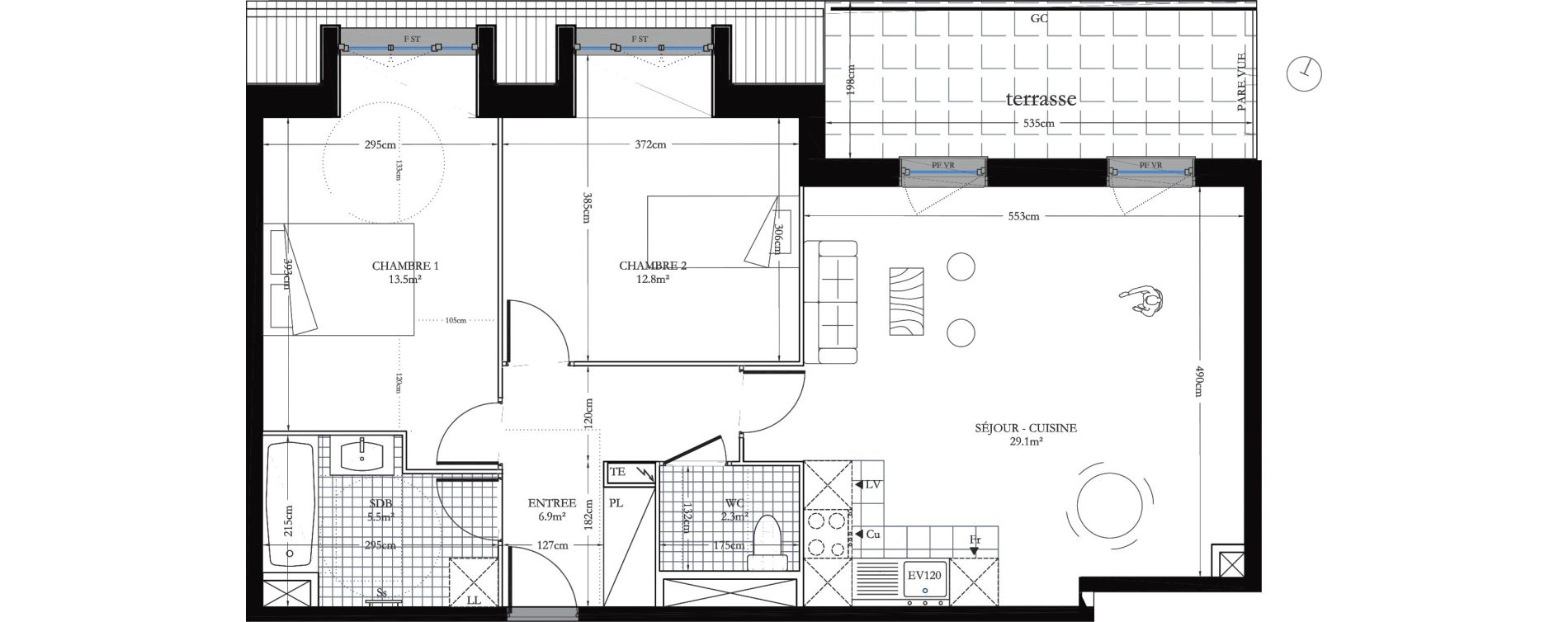 Appartement T3 de 70,10 m2 &agrave; Houilles Ovillois