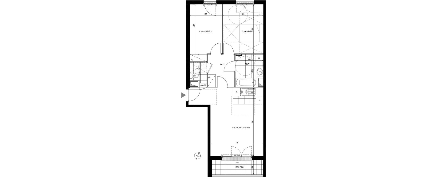 Appartement T3 de 60,81 m2 &agrave; Houilles Centre