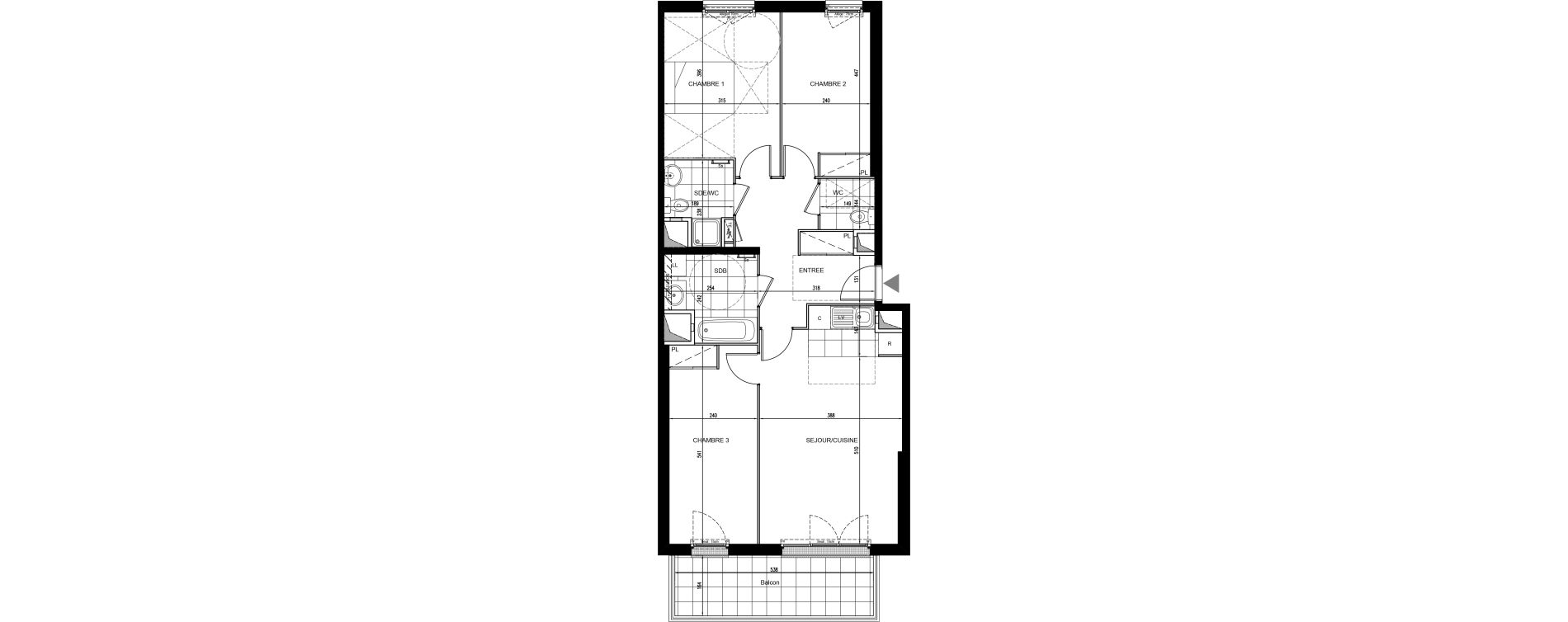 Appartement T4 de 81,26 m2 &agrave; Houilles Centre