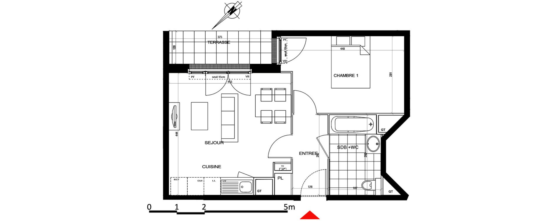 Appartement T2 de 39,91 m2 &agrave; Houilles Centre