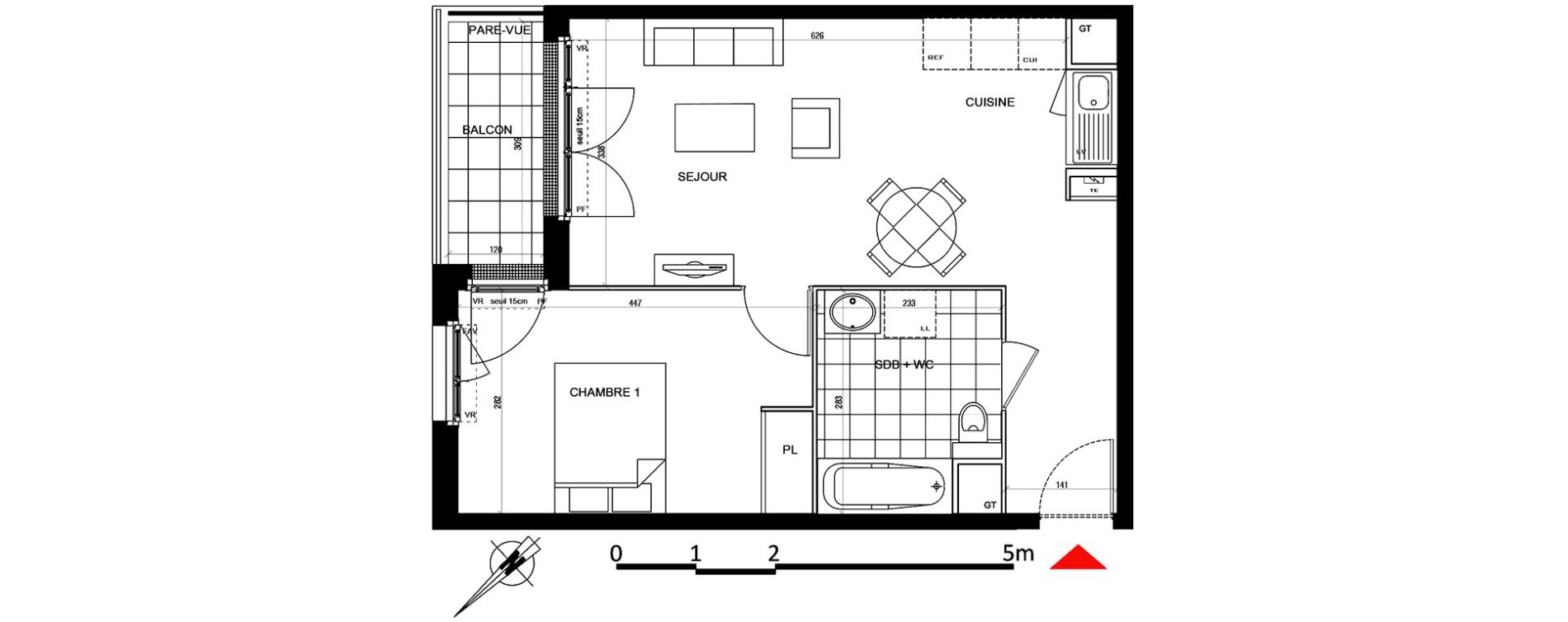 Appartement T2 de 45,34 m2 &agrave; Houilles Centre