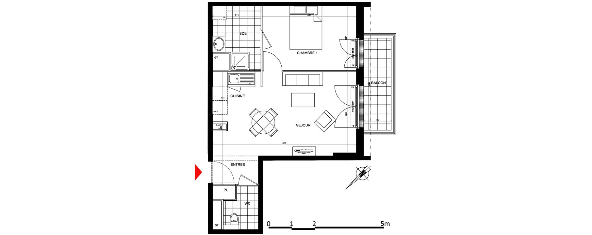 Appartement T2 de 44,79 m2 &agrave; Houilles Centre
