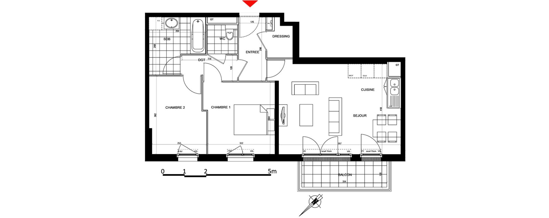 Appartement T3 de 59,97 m2 &agrave; Houilles Centre
