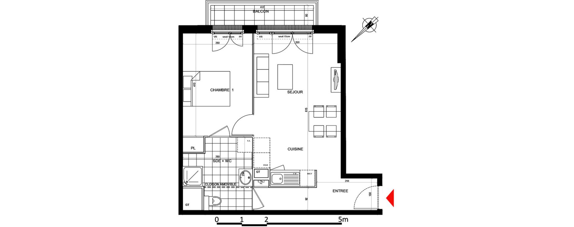 Appartement T2 de 44,82 m2 &agrave; Houilles Centre